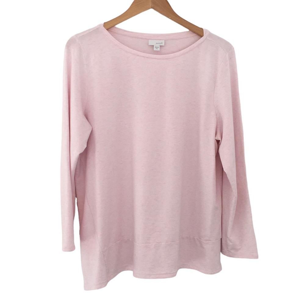 Pure Jill Pima Cotton Blend Jersey Knit Light Pink Long Sleeve Top J. Jill XLp - Picture 8 of 8